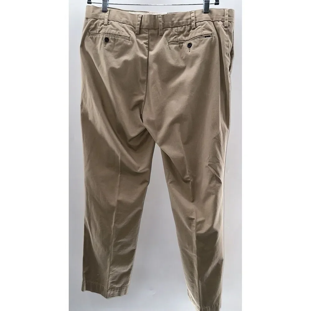Polo Ralph Lauren Men's Stretch Classic Fit Khaki Chino Pants 38x32 Flat Front‎